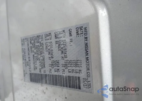 2017 Nissan Pathfinder Sv из США, поврежденный, VIN 5N1DR2MN1HC687052